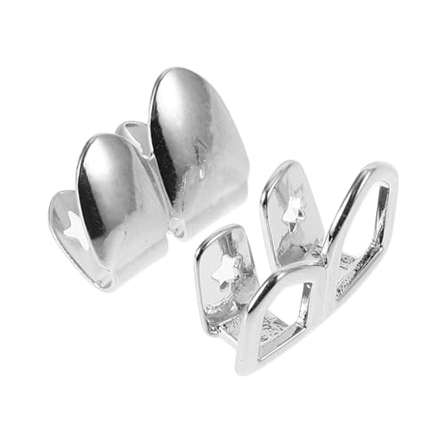 LIFKOME Grill Dental de Metal para Cosplay Hip Hop Plata