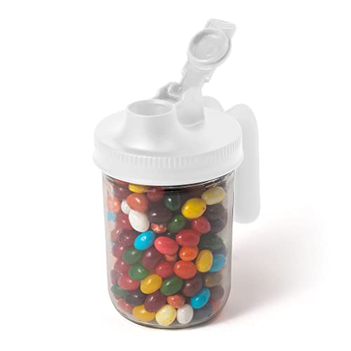 Jarware 82690 White Spout Mason Jar Lid With Handle, Wide Mouth, Set Of 2 #TOP4