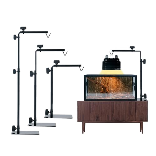 GVWRATW Adjustable 13-29 inch Metal Reptile Lamp Stand Versatile Floor Light Holder for Terrarium Heat Lamps & Dome Shades Perfect for Glass Reptile Enclosures & Heating Bulbs.