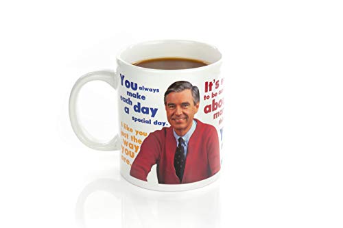 Toynk Mister Rogers Sweater Changing Coffee Mug | Add A Hot Beverage And Watch The Sweater Appear | Also Features Mister Rogers Quotes | Holds 16 Ounces