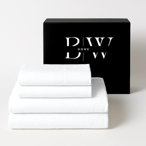 Briarwood Home® 100% Organic Cotton Percale Weave Sheet Set – Crisp, Cool, Breathable & Lightweight – Deep Pocket Bed Sheets – Hotel-Quality Comfort (White/Queen)