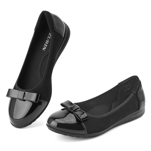 ZURIN Women's Comfortable Ballet Dressy Flats Round Toe Flats Slip On Flats Dress Work Shoes for Business Casual Office4