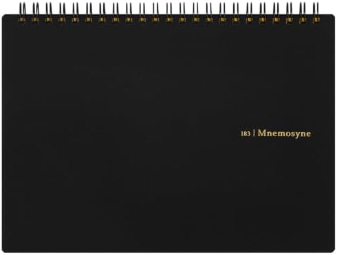 Maruman MNEMOSYNE Notebook (A5), 70 Sheets / 140 Pages, Unruled/Plain, (N183A), MADE IN JAPAN. Landscape / Horizontal Orientation.
