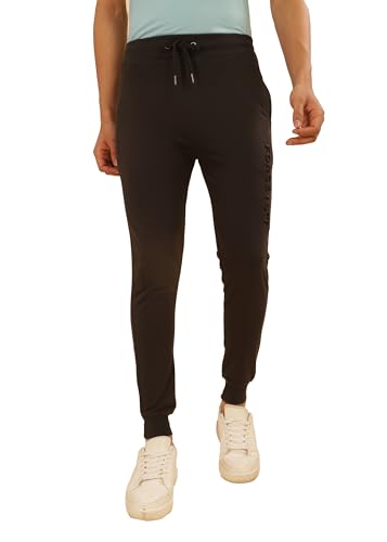 Image of Force NXT Men's Super Combed Cotton Rich French Terry Fabric Solid Joggers | Active Joggers for Men | Comfortable Waistband with Zipper Pocket for Daily Workout