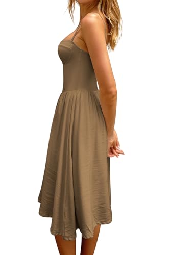 Image of CHYRII Women Fashion Summer 2025 Sweetheart Neck Spaghetti Straps Corset A-Line Long Sundress Midi Dress