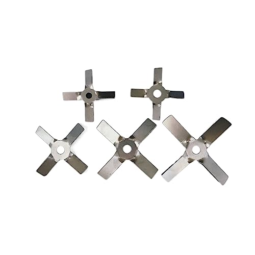 HMFang 1pcs lab Stainless Steel DIA40mm to 100mm Four Blade Propeller, Cross Paddle for lab Stirrer Mixer Blender Machine(8cm-8mm Push up)