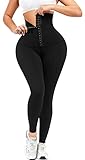 YOFIT Super High Waist Corset Leggings for Women Shaper Leggings with Waist Trainer Compression Yoga Pants Black L
