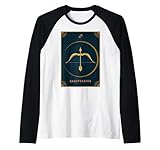 Sagittario Segno Zodiacale Arco e Freccia Simbolo Latino Maglia con Maniche Raglan