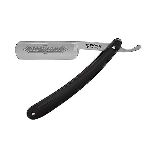 DOVO Straight Razor with Cellidur Black Handle Carbon Steel Blade