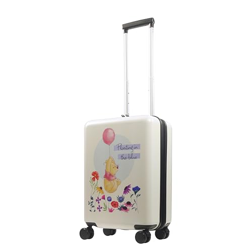 FUL Disney Winnie The Pooh 22.5 Inch Carry-On Luggage, Hardshell Rolling Suitcase with Spinner Wheels, White, Medium