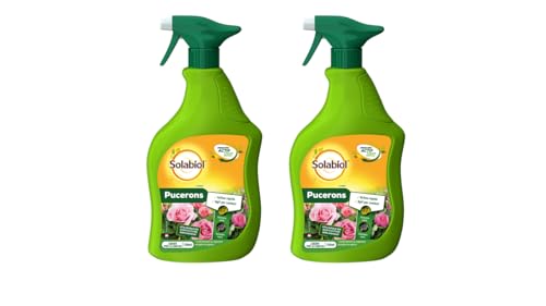 SOLABIOL Lot De 2 Anti Pucerons - 2 Pulvérisateurs - Prêt A L'emploi - 2x750ml - Action Rapide - Agit Par Contact - Plantes D'Intérieur & D’Extérieur SOPUCPAL750NX2