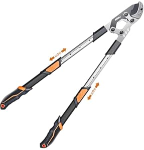 AIRAJ Teleskop Astschere 70-90cm, Baumschere Teleskop mit Rostfreien, Beschichteten 55C-Klingen und Rutschfesten Griffen. Zum Schneiden Von Dicken Ästen Bis zu 5.5cm, Ideale Gartenschere.