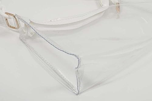 TOKYO-T Clear Stadium Bags for Women White Fluorescent Purse Shoulder Chain Approved4