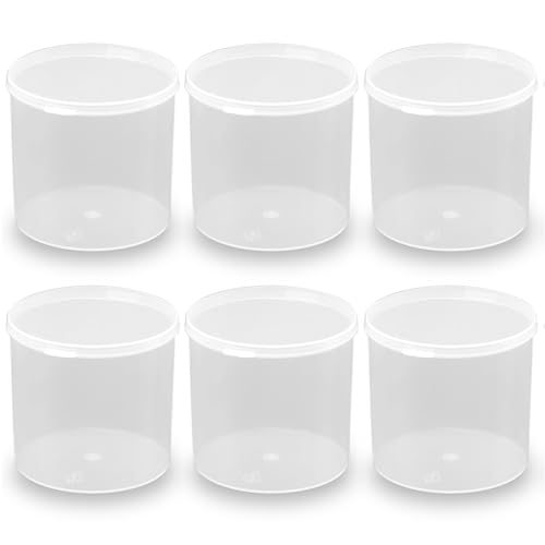 Image of 6 Pcs Clear Plastic Round Storage Jars (8.45 oz), D3.03 x H3.03 Inch Bead Storage Containers, Empty Round Transparent Plastic Bead Box for Small Items, Crafts, Jewelry, Hardware
