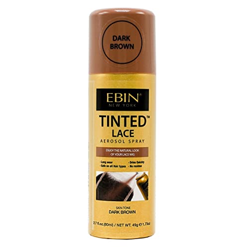 EBIN NEW YORK Tinted Lace Aerosol Spray - Dark Brown, Silicone Free, Chemical Free, Influencer Loved, Temporary, Natural Look