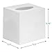 White Tissue Box Cover Square - Set of 2 Facial Cube Tissue Box Holder Case Dispenser for Bathroom Vanity Countertop, Bedroom Dresser, Office Desk or Night Stand Table