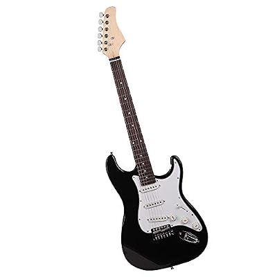 39 Inch Electric Guitar, Full Size 6 Strings Beginner Guitar Kit With Gig Bag, Strap, Tremolo Arm, Cable (Black)