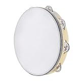 6in Hand-cranked tambourine, metal bells, and percussion instruments are ideal for church weddings, parties, and games, including wedding party games and KTV. The drumhead can be DIY (6in)
