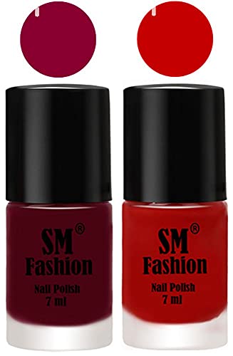 Image of Long Lasting Nail Polish | Nail Paint Combo 7 ml Each) - Set of 2 Boysenberry-Orange