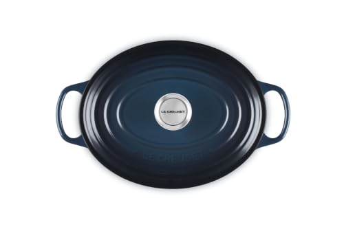 Le Creuset Signature emaillierte Gusseisen-Auflaufform, oval, mit Deckel, 29 cm, 4,7 Liter, Nuit – Ansicht 4