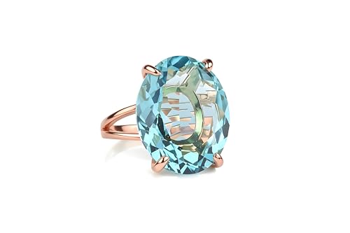 Bague topaze 14k d'exception avec pierre ovale faite main