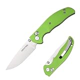 FXFSTEEL Folding Knife D2 Blade and G10 Handle, Small Pocket Knife with Axis Lock Ball Bearing Assis