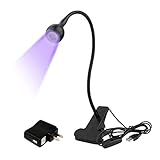 SATZOL Dual Chip 5W 395NM Gooseneck UV Lamp for Nails, UV Blacklight for Satin Detection, Mini UV Li