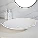 MEKKHALA Rectangular White Vessel Sink with Pop-up Drain - 22