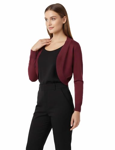 Image of Allsense Women's 3 /4 Sleeve Bolero Shrug for Dresses | Open Front Cropped Cardigan, Lightweight Knit Dress Cover Up