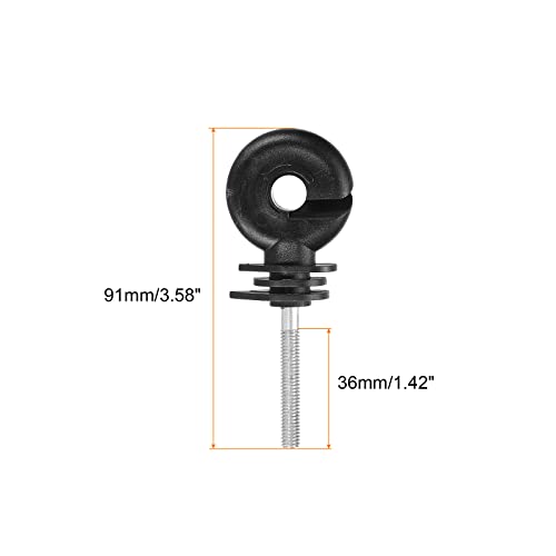 Patikil Electric Fence Insulator Screw-In Ring Insulator 25Pcs Wood Post Insulator Black For Farm Fencing Power Grid System With Nut #TOP1