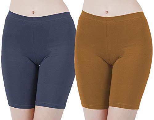 Image of Buy That Trendz Cotton Lycra Tight Fit Stretchable Cycling Shorts Womens | Shorties for Active wear /Exercise /Workout /Yoga /Gym /Cycle /Running Red Grey Combo Pack of 2