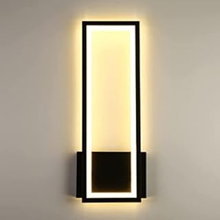 AUA LED Wall Lights Indoor, 16W Modern LED Wall Lamp, Rectangular Wall Sconce Lights, Bright Wall Sconce Lamps Ideal for Living Room Bedroom Staircase Hallway, Warm White Light 3000K, Black