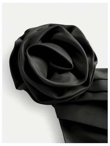 Floerns Girl's Elegant Short Dress 3D Floral One Shoulder Birthday Prom Dresses4