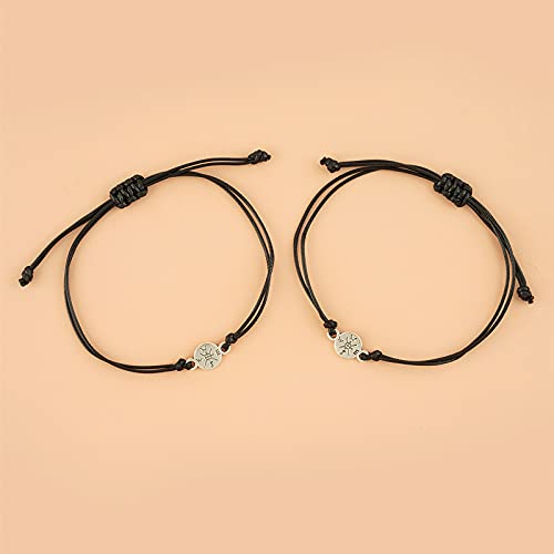 Graduation Gifts Compass Heart Star Friendship Bracelet Class of 2021 College Graduation Presents for Classmates Bestie Sister bro - Going Places: Compass 2pcs - Image 6