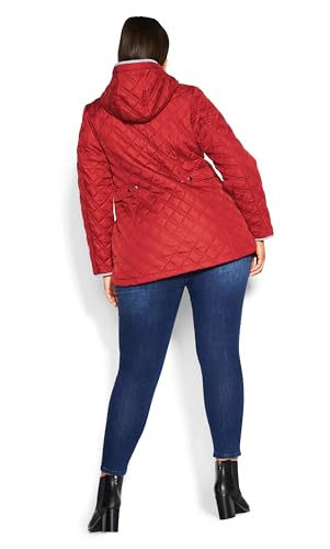 EVANS Women's Plus Size Coat Multi Stitch Quilted3