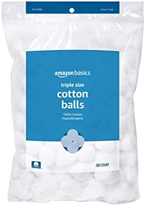 Amazon Basics Cotton Balls, 200ct, 1-Pack (Previously Solimo)