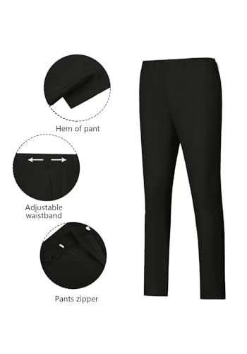 Wehilion Men's Suits 2 Pieces, Vest Pants Set for Men, V-Neck Slim Fit Casual Suit Waistcoat4