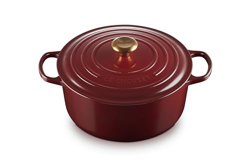 Le Creuset Signature Gusseisen-Bräter mit Deckel, Ø 28 cm, Rund, Für alle Herdarten und Induktion geeignet, Volumen: 6,7 l, 6,125 kg, Chambray, 21177284344441
