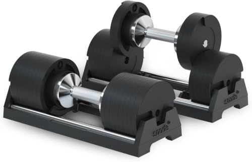 Image of SNODE AD80 Adjustable Dumbbell Set 80LBS (Pair), Drop-Proof Cast Iron Dumbbells. Strength Training Weights for Home Gym