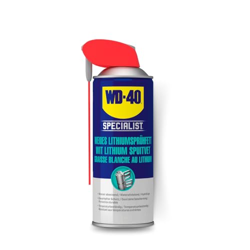 WD-40 Specialist Weißes Lithiumsprühfett Smart Straw 300ml – Dickflüssiges Schmierfett für Metall-auf-Metall-Verbindungen, hohe Druckbelastung, ideal für Getriebe, Lager & bewegliche Teile im Fahrzeug