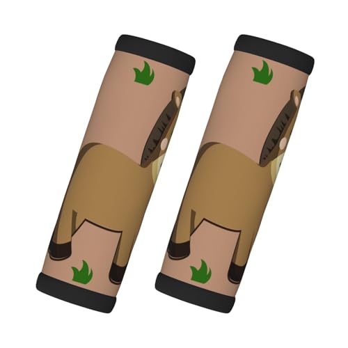 XZDHL Cartoon Donkey Lot de 2 housses de poignée de bagage en caoutchouc chloroprène