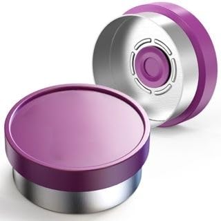 100pcs 20mm Flip Off Aluminum Caps (Purple)