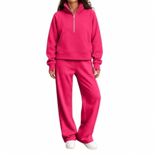 Travel Outfits for Women 2 Piece Sets Plus Size Fleece Palazoo Tops - image 2