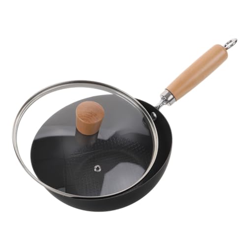 Wok de Hierro Fundido con Tapa Natural Para Cocción miniatura 1