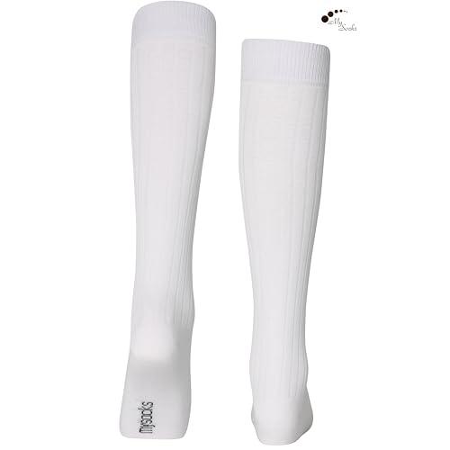 Image of Mysocks Knee High Socks for Women Men Combed Cotton Seamless Toe Tall Long High Socks