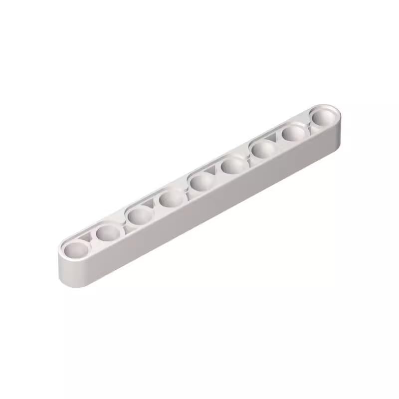 GDS-666 Compatible with LEGO 40490 Technic Beam 1x9 Thick, White, 50 PCS