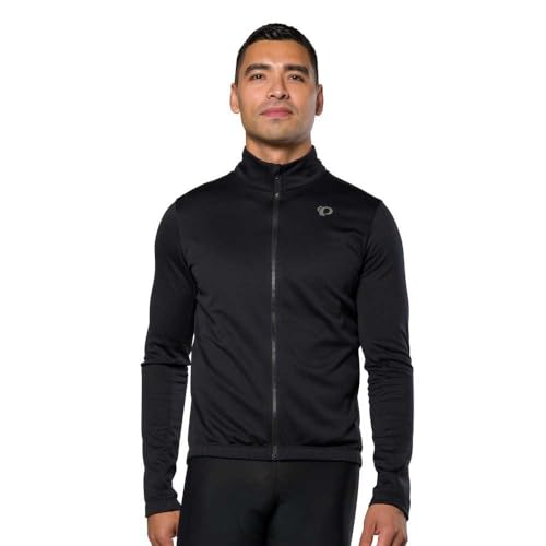 PEARL IZUMI Maglia termica Quest da uomo, cerniera intera, interno in pile spazzolato e tre tasche posteriori, colore: nero, M