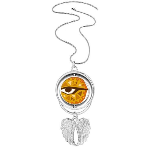 Collier ailes d'ange et totem d'Égypte en acier pour homme