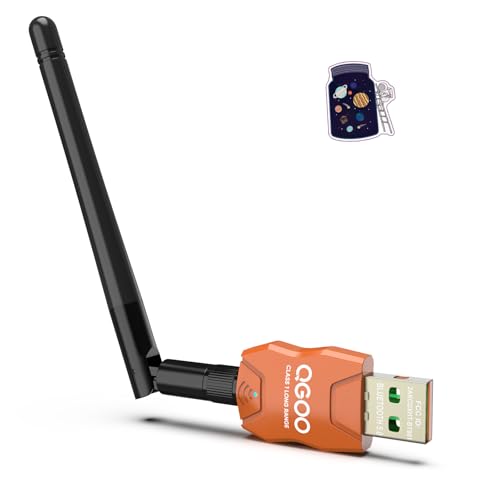Class 1 Long Range Bluetooth Adapter for PC, QGOO USB Bluetooth Adapter for PC 5.3+EDR, Bluetooth Dongle Bluetooth Receiver Support Windows10/8.1/8/7?orange-082?