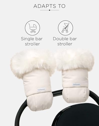 7AM Enfant Stroller Warmmuffs Gloves - Anti-Freeze Stroller Mittens for Handlebars, Water Repellent Hand Warmer Muff for Cold Weather, Plush Lined Stroller Warmmuffs | Winter Stroller Accessories - 4